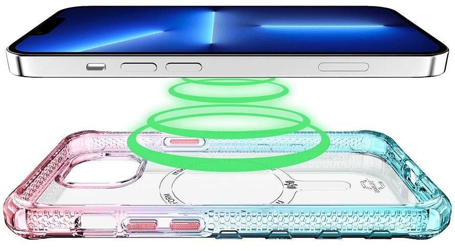 Чохол iTSkins for iPhone 14/13 SUPREME R PRISM with MagSafe light pink and light blue (AP4N-SUPMA-LPLB)