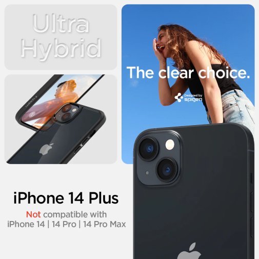 Чохол Spigen for Apple iPhone 14 Plus - Ultra Hybrid Matte Black (ACS04895)