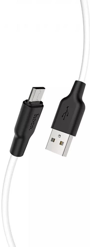 Кабель Hoco X21 Plus Silicone 2.4A AM / Micro USB 1m Black/White