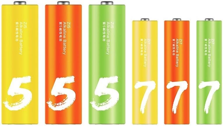 Батарейки Xiaomi ZMI Rainbow (AAA+AA) BL/24 (AAA 12pcs AA 12pcs)