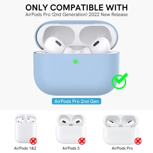 Фото: Чохол for AirPods Pro 2 - Silicon Case Two Parts Sky blue № 10 | KTC