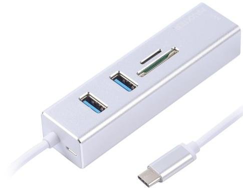 USB-хаб Maxxter NECH-2P-SD-01 Gray