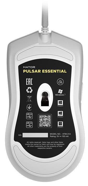 Миша Hator Pulsar Essential USB White (HTM-314)