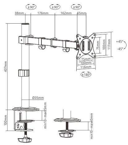 Фото: Кронштейн Gembird MA-D1-01 Black № 5 | KTC