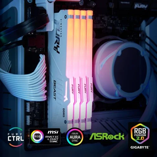 Фото: Оперативна пам’ять Kingston FURY (ex. HyperX) Beast RGB White DDR5 1x32GB (KF556C40BWA-32) № 14 | KTC