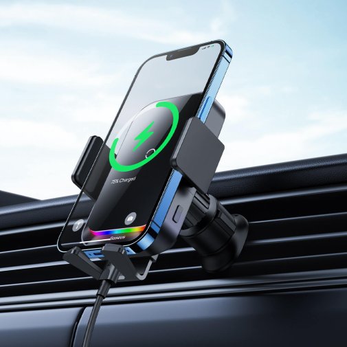 Кріплення для мобільного телефону Baseus Halo Electric Wireless Charging Car Mount 15W Black (SUDD000001)
