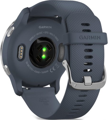 Смарт годинник Garmin Venu 2 Silver Stainless Steel Bezel with Granite Blue Case and Silicone Band (010-02430-10)
