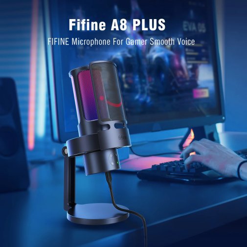 Мікрофон Fifine Ampliagame A8 PLUS RGB Black