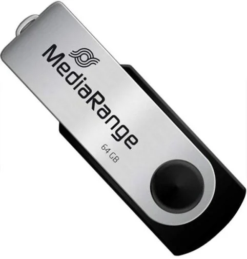 Фото: Флешка USB MediaRange Swivel swing stick 64GB Black/Silver (MR912) № 5 | KTC