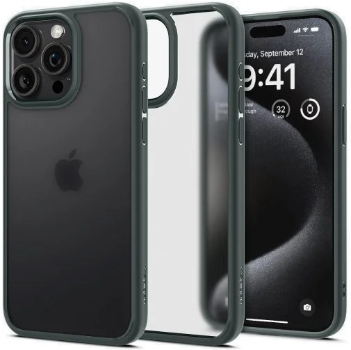 Фото: Чохол Spigen for Apple iPhone 15 Pro - Ultra Hybrid Matte Frost Green (ACS06710) № 8 | KTC