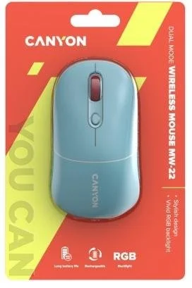 Фото: Миша Canyon MW-22 Dual Band RGB Wireless Dark Cyan (CNS-CMSW22DC) № 12 | KTC