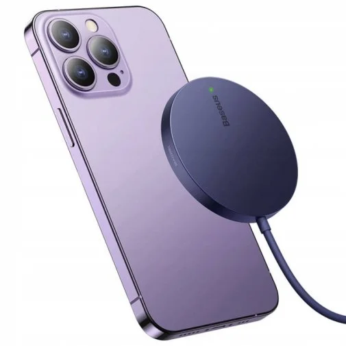 Фото: Бездротовий зарядний пристрій Baseus Simple Mini3 Magnetic Wireless Charger 15W Purple (CCJJ040205) № 10 | KTC