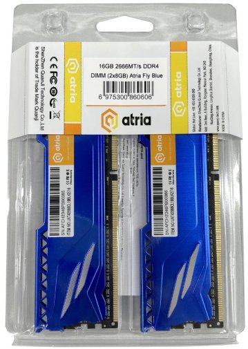  Оперативна пам’ять Atria Fly Blue DDR4 2x16GB (UAT42666CL19BLK2/32)