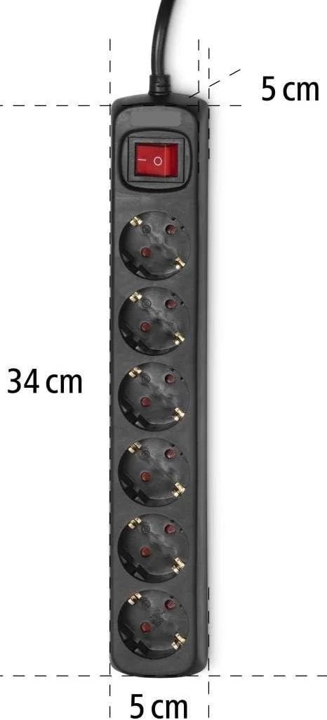 Фото: Мережевий фільтр Hama 6/5m Black (00137266) № 8 | KTC