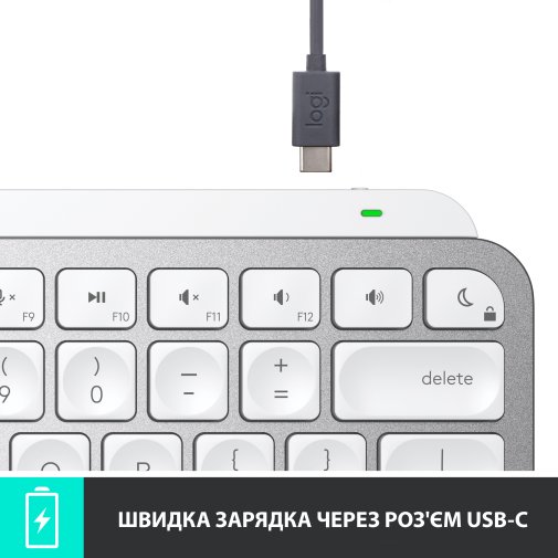 Клавіатура Logitech MX Keys Mini Minimalist US/Ukr Pale Grey (920-010499)