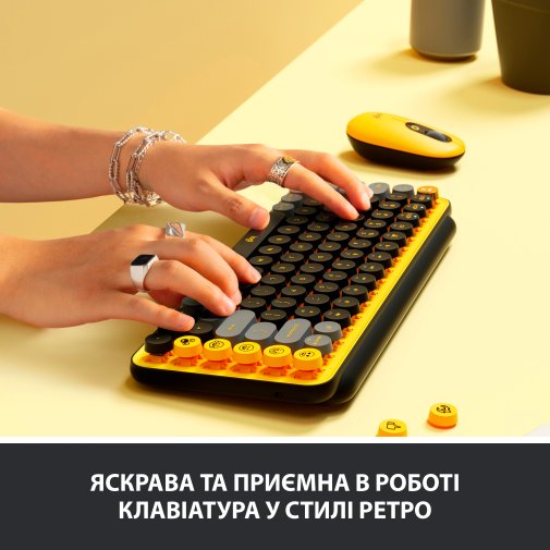 Клавіатура компактна Logitech Pop Wireless Blast Yellow (920-010735)