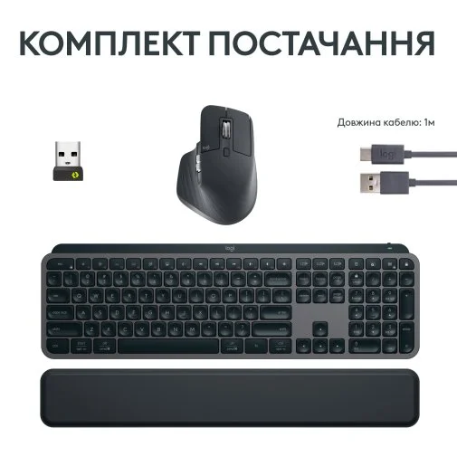 Фото: Комплект клавіатура+миша Logitech MX Keys S Combo Graphite (920-011614) № 18 | KTC