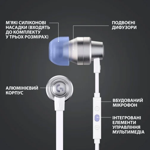 Фото: Навушники Logitech G333 White (981-000930) № 22 | KTC