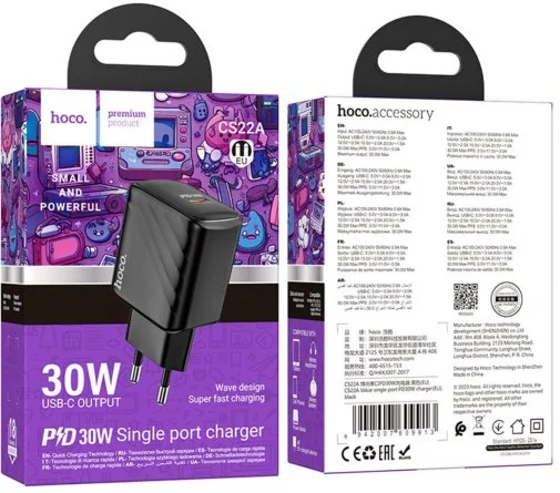 Фото: Зарядний пристрій Hoco CS22A Value Single Port 30W Black (6942007609913) № 17 | KTC