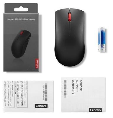 Мишка, Lenovo 150 Wireless, Black