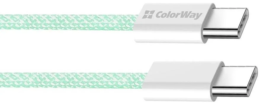 Фото: Кабель ColorWay 3A 60W Type-C / Type-C 1m Green (CW-CBPDCC061-G) № 14 | KTC