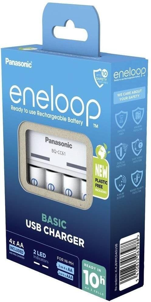 Basic Charger USB with 4xAA Eneloop 2000mAh