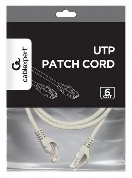 Патч-корд Cablexpert UTP RJ45 Cat.6 AWG 26/7 Cu 0.25m Grey (PP6U-CU-0.25M)