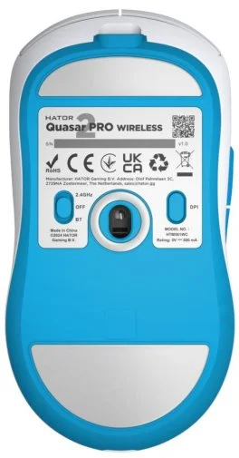 Фото: Миша Hator Quasar 2 Pro Wireless White/Cyan (HTM561WC) № 9 | KTC