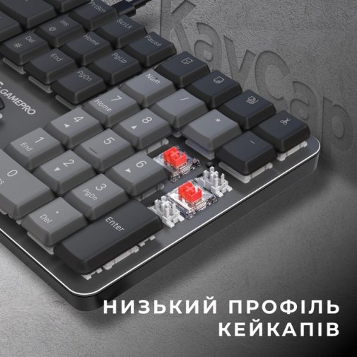 Клавіатура GamePro MK145R Red Switch Low Profile USB Dark Gray