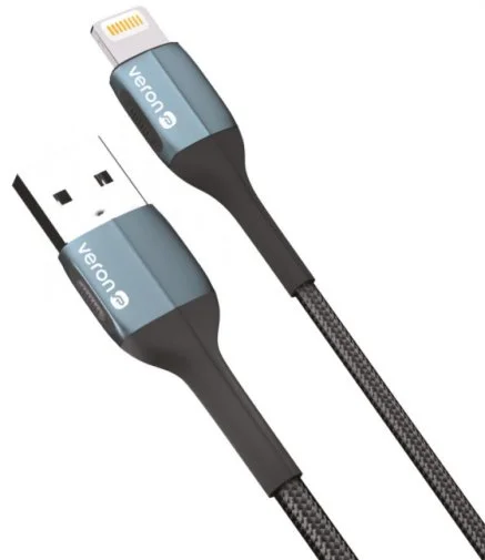 Фото: Кабель Veron NL09 Nylon AM / Lightning 1m Black № 6 | KTC