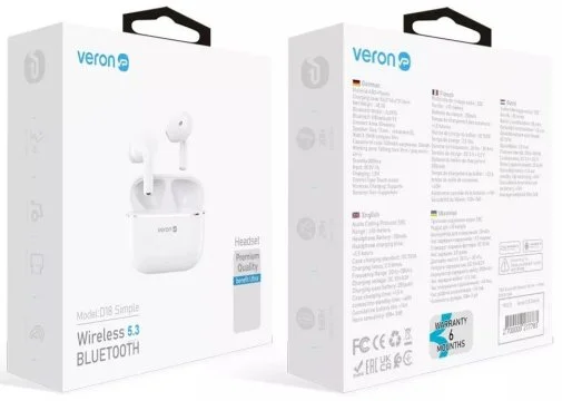 Фото: Навушники Veron D18 Simple White № 7 | KTC