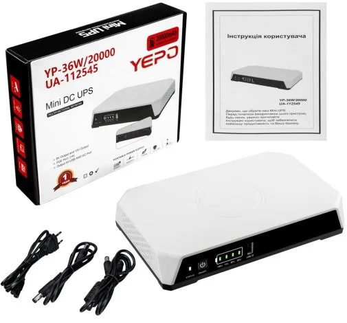 Фото: ДБЖ Yepo Mini DC-UPS 20000mAh 36W White/Black (6980229112545) № 31 | KTC