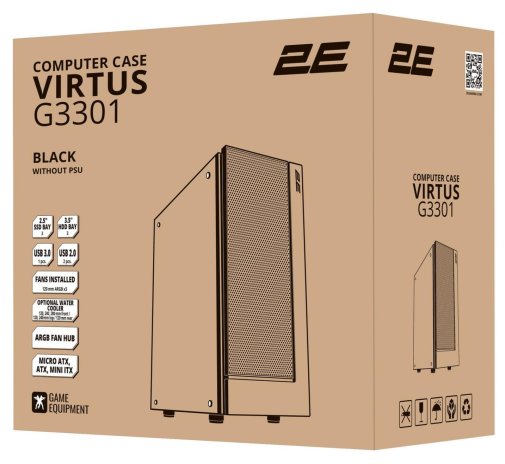 Корпус 2E Gaming Virtus G3301 Black with window (2E-G3301)