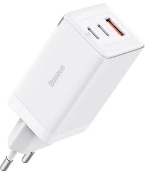 Зарядний пристрій Baseus GaN5 Pro PD QC 65W 3.25A White with Type-C/Type-C (CCGP120202)