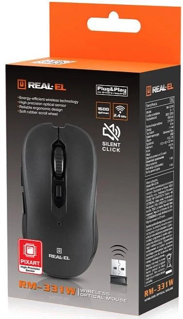 Фото: Миша Real-EL RM-331W Black (EL123200044) № 22 | KTC