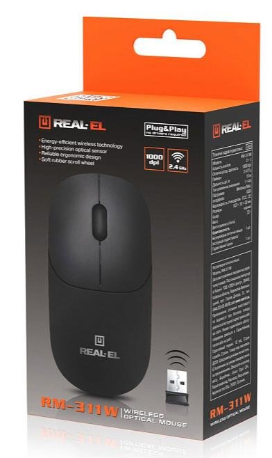 Миша Real-EL RM-311 Wireless Black (EL123200041)