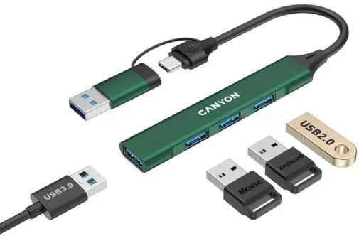 Фото: USB-хаб Canyon DS-02 Green (CNS-TDS02GR) № 10 | KTC