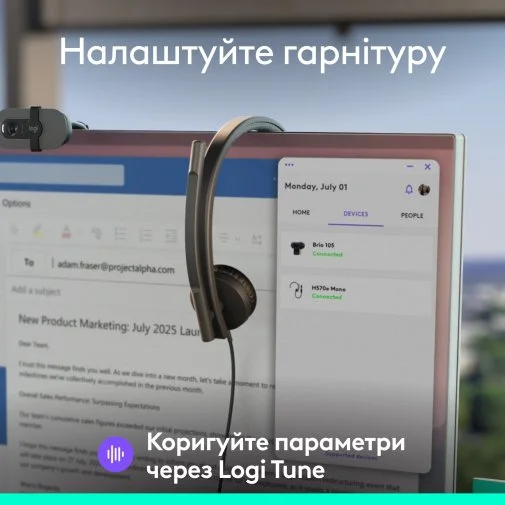 Фото: Гарнітура Logitech H570e Mono USB-A Teams version Black (981-001426) № 26 | KTC
