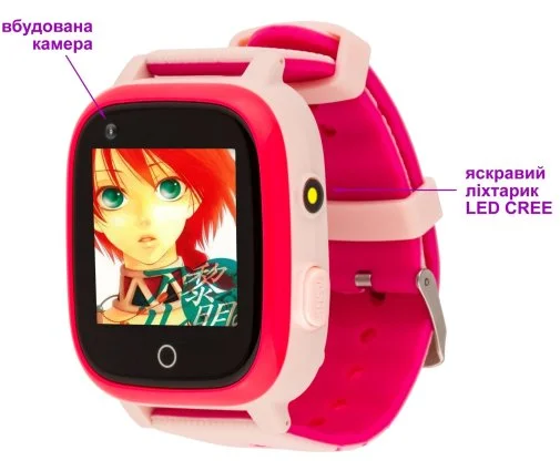 Фото: Смарт годинник AmiGo GO005 4G WIFI Thermometer Pink (GO005 4G Pink) № 10 | KTC