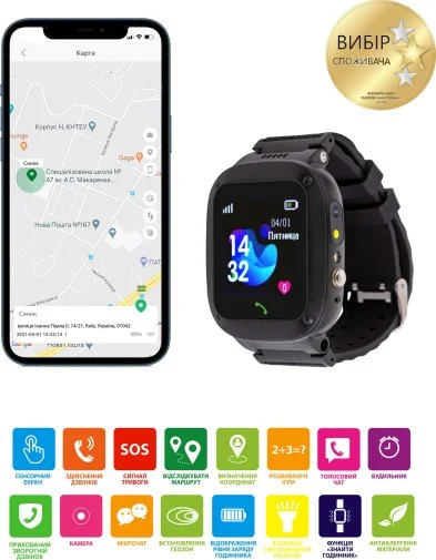 Фото: Смарт годинник AmiGo GO004 Black № 14 | KTC
