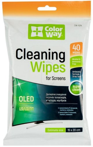 Чистячий засіб ColorWay for LCD/TFT 40pcs (CW-1074)