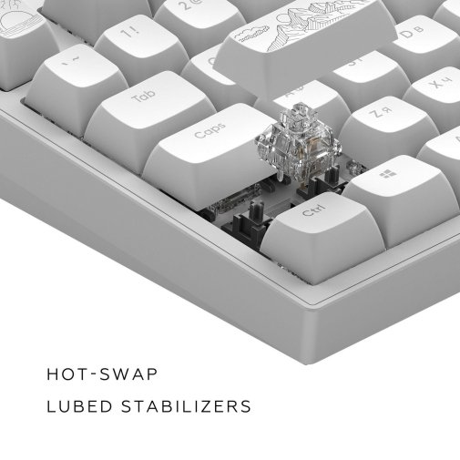 Клавіатура Dark Project ALU81 Terra Nostra PBT Mech. g3ms Moonstone USB White (DPKB_NOSTRA_81_ANSI_WHITE_UA)