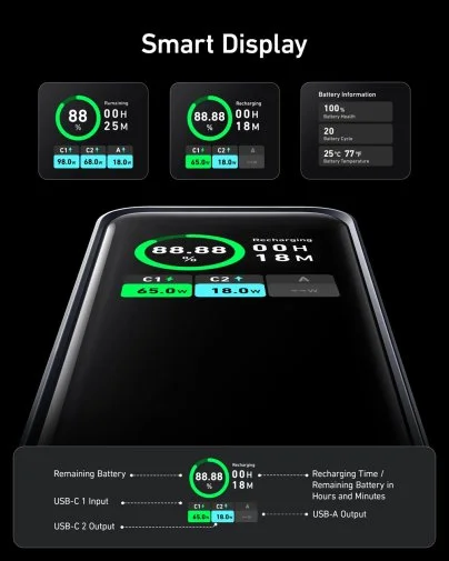 Фото: Батарея універсальна Anker Prime 20000mAh 200W Black (A1336011) № 12 | KTC