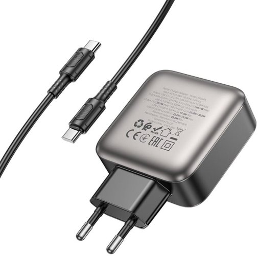 Зарядний пристрій BOROFONE BAS56A Absolute 45W Black with Type-C / Type-C (6941991116278)