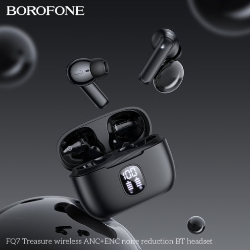 Навушники BOROFONE FQ7 Treasure ANC/ENC noise reduction Black (6941991120060)