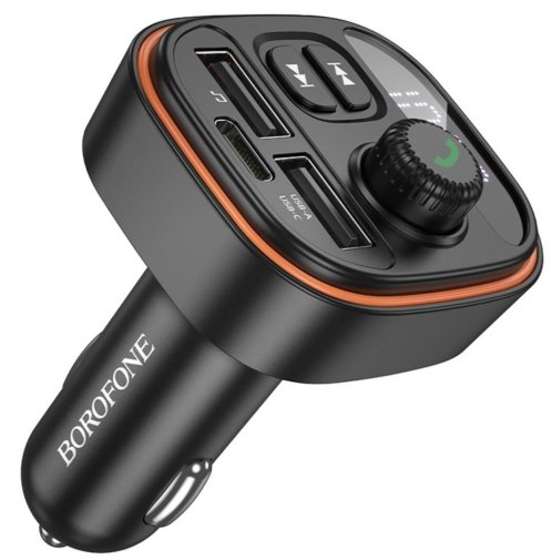 FM-Трансмітер + АЗП BOROFONE BC59 Heroic 15W Black (6941991117312)