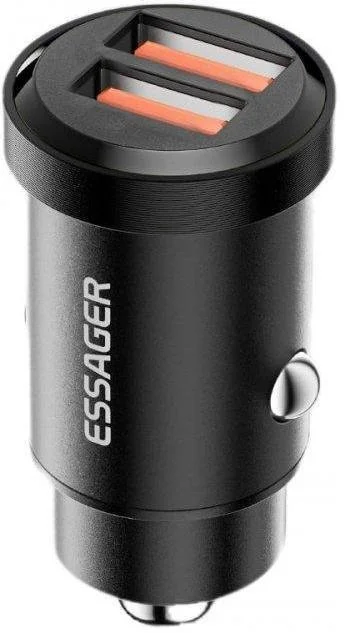 Фото: Автомобільний зарядний пристрій Essager Gyroscope Mini Charger 30W Black (ECC2A-TL01) № 4 | KTC