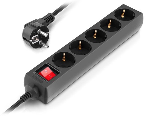 Мережевий фільтр Real-EL RS-Protect M 5/1.8m Black (EL122300026)