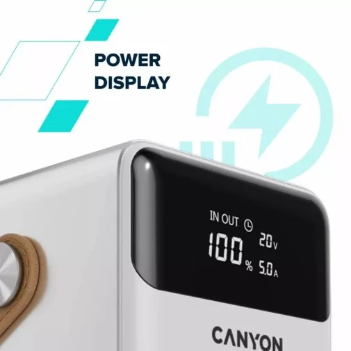 Фото: Батарея універсальна Canyon OnPower 610 60000mAh 100W White (CNS-CPB610W) № 17 | KTC