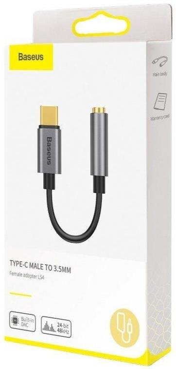 Перехідник Baseus L54 Type-C / Jack 3.5mm F Gray (CATL54-0G)